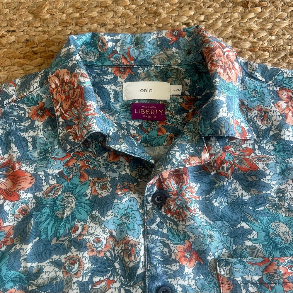 Onia Liberty Fabric Shirt Short Sleeve Button Down Floral